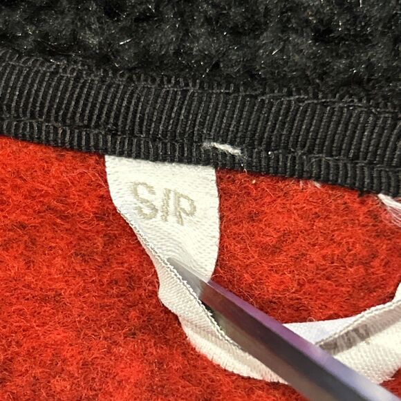 Sosken Jacket Womens Small Wool Blend Collared Buffalo Plaid Fringe Down Sleeves - Picture 5 of 12